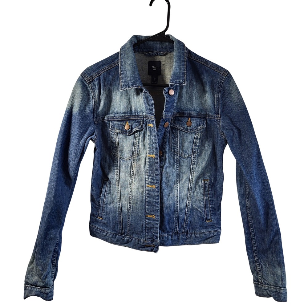 VTG GAP Denim Jacket Blue Wash Classic Trucker‎ Style Small Grunge